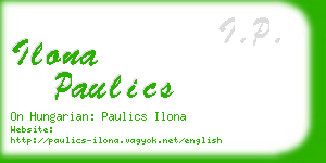 ilona paulics business card